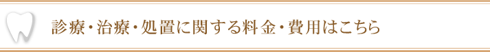 診療・治療・処置に関する料金・費用はこちら