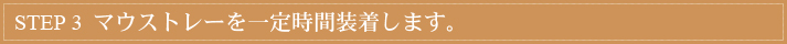 STEP 3　マウストレーを一定時間装着します。